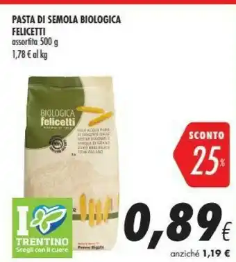 Coop Felicetti Penne Rigate N. 169 Kamut Biologiche 500 G(ml) offerta