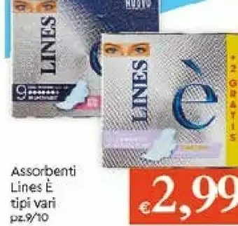 Galassia Lines E' Assorbenti Con Ali 10 Pz offerta