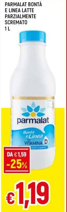 Famila PARMALAT BONTÀ E LINEA LATTE PARZIALMENTE SCREMATO 1L offerta