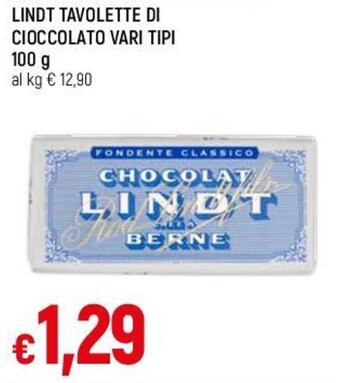 Famila LINDT TAVOLETTE DI CIOCCOLATO VARI TIPI 100g offerta