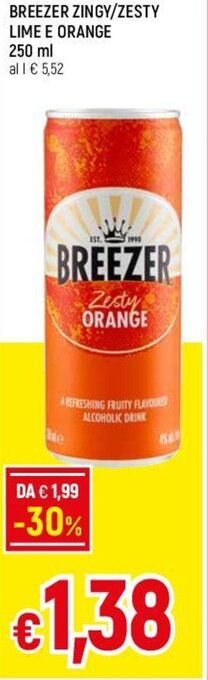 BREEZER ZINGY/ZESTY LIME E ORANGE 250 ml
