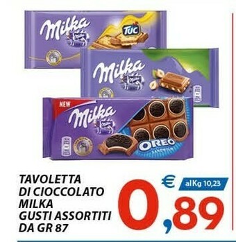 Vivo Supermercati Milka Cioccolato Al Latte & Biscotti ORO 87 G(ml) offerta