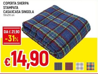Famila COPERTA SHERPA STAMPATA CASAXCASA SINGOLA 150x210 cm offerta