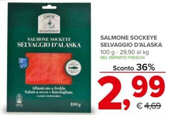 Todis SALMONE SOCKEYE SELVAGGIO D'ALASKA 100g offerta