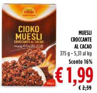 Todis MUESLI CROCCANTE AL CACAO 375 g offerta
