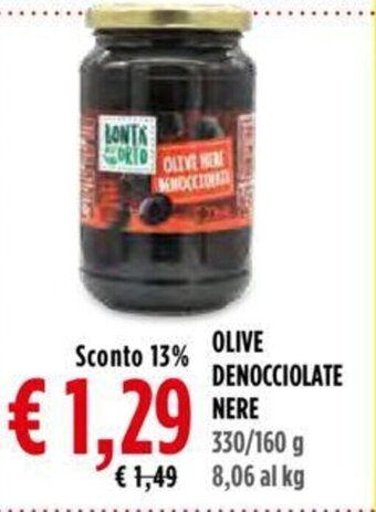 Todis OLIVE DENOCCIOLATE NERE 330/160 g offerta