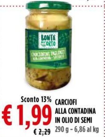 Todis CARCIOFI ALLA CONTADINA IN OLIO DI SEMI 290 g offerta
