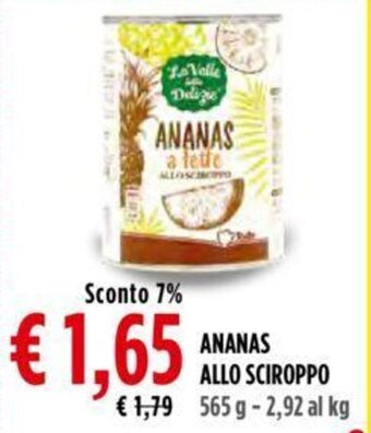 Todis ANANAS ALLO SCIROPPO 565 g offerta