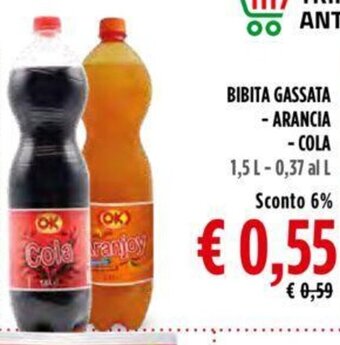 Todis BIBITA GASSATA - ARANCIA -COLA 1,5 L offerta