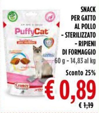 Todis SNACK PER GATTO AL POLLO -STERILIZZATO - RIPIENI DI FORMAGGIO 60 g offerta