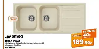 Smeg Lavello Lzti6av2