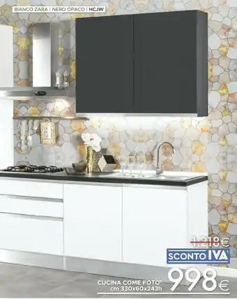 Mondo Convenienza Bianco Zara Nero Opaco Cucina offerta