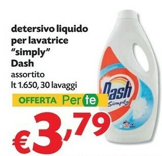 Pam Dash Detersivo lavatrice offerta