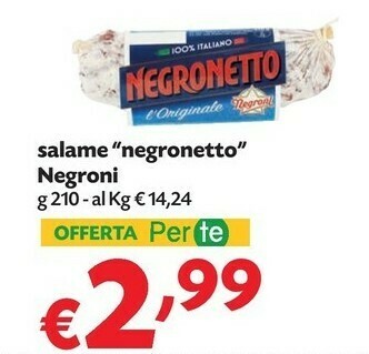 Pam Negroni Salame offerta