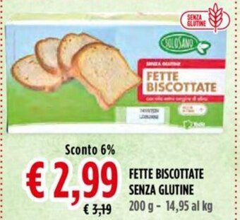 Todis FETTE BISCOTTATE SENZA GLUTINE 200g offerta