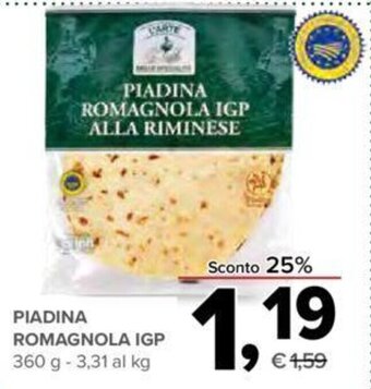 Todis PIADINA ROMAGNOLA IGP 360 g offerta
