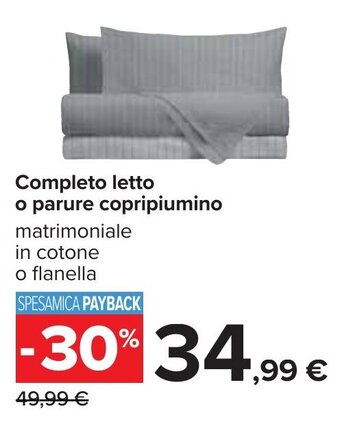 Carrefour Completo letto o parure copripiumino offerta