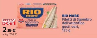 Carrefour RIO MARE Filetti di Sgombro dell'Atlantico gusti vari, 125 g offerta