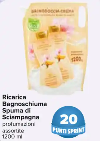 Carrefour Ricarica Bagnoschiuma Spuma di Sciampagna 1200ml offerta