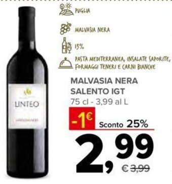 Todis MALVASIA NERA SALENTO IGT 75 cl offerta