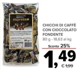 Todis CHICCHI DI CAFFÈ CON CIOCCOLATO FONDENTE 80g offerta