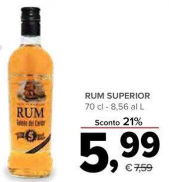 Todis RUM SUPERIOR 70 cl offerta