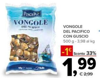 Todis VONGOLE DEL PACIFICO CON GUSCIO 500 g offerta