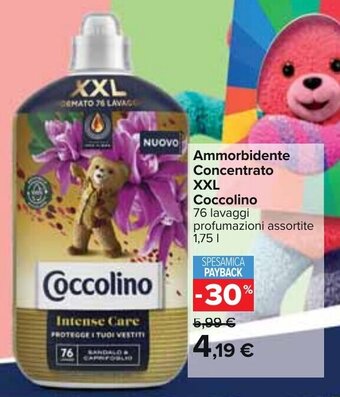 Carrefour Ammorbidente Concentrato XXL Coccolino 76 lavaggi profumazioni assortite 1,75 l offerta
