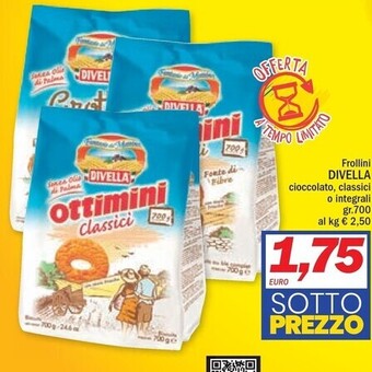 Ard Discount Divella frollini cioccolato, classici o integrali offerta