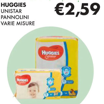 Eté HUGGIES UNISTAR PANNOLINI VARIE MISURE offerta