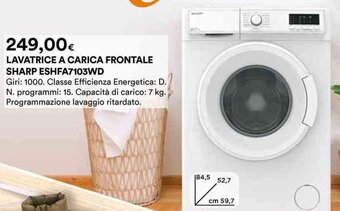 Ipercoop LAVATRICE A CARICA FRONTALE SHARP ESHFA7103WD offerta