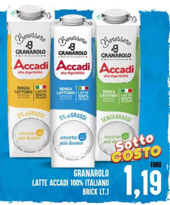 Iper Pellicano GRANAROLO LATTE ACCADI 100% ITALIANO BRICK LT.1 offerta