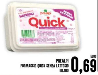 Iper Pellicano PREALPI FORMAGGIO QUICK SENZA LATTOSIO GR.100 offerta