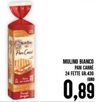 Iper Pellicano MULINO BIANCO PAN CARRE 24 FETTE GR.430 offerta