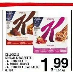Sigma Kellogg's - Special K Barretta Ai Cereali Con Cioccolato Al Latte 120 G(ml) offerta
