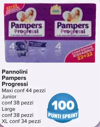 Carrefour Pampers Progressi Pannolini Maxi conf 44 pezzi offerta