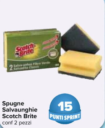Carrefour Scotch Brite Spugne Salvaunghie 2 pezzi offerta