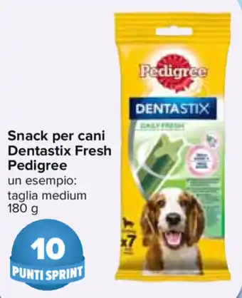 Carrefour Pedigree Snack per cani Dentastix Fresh 180g offerta