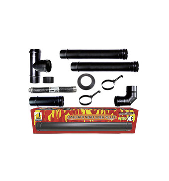 Eurobrico Kit stufa a pellet nero smaltato, tubi 80 mm offerta