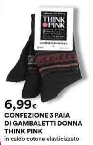 CONFEZIONE 3 PAIA DI GAMBALETTI DONNA THINK PINK