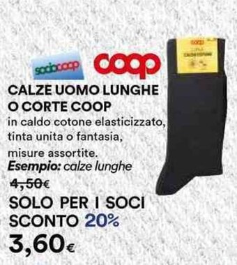 Ipercoop CALZE UOMO LUNGHE O CORTE COOP offerta