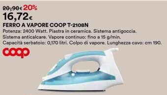 Ipercoop FERRO A VAPORE COOP T-2108N offerta