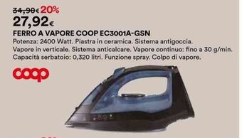 Ipercoop FERRO A VAPORE COOP EC3001A-GSN offerta