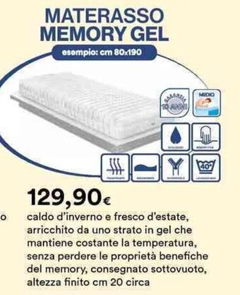 Ipercoop MATERASSO MEMORY GEL offerta