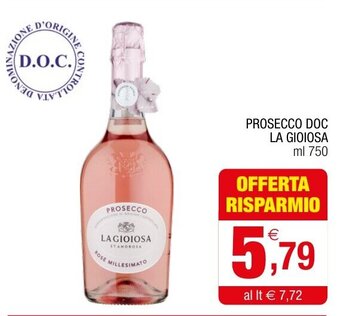 Gran mercato PROSECCO DOC LA GIOIOSA ml 750 offerta