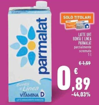 Conad LATTE UHT BONTÀ E LINEA PARMALAT parzialmente scremato 1 L offerta