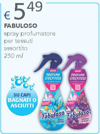 Acqua & Sapone FABULOSO spray profumatore per tessuti assortito 250 ml offerta