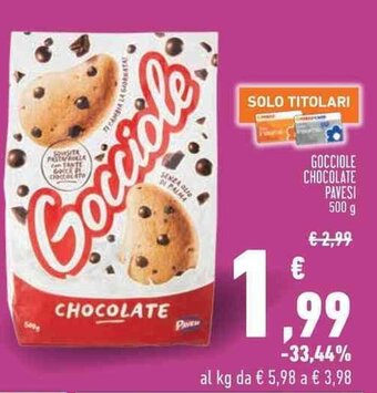 Conad GOCCIOLE CHOCOLATE PAVESI 500 g offerta