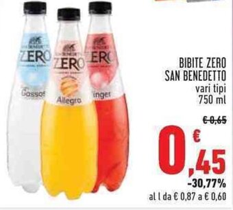 Conad BIBITE ZERO SAN BENEDETTO vari tipi 750 ml offerta