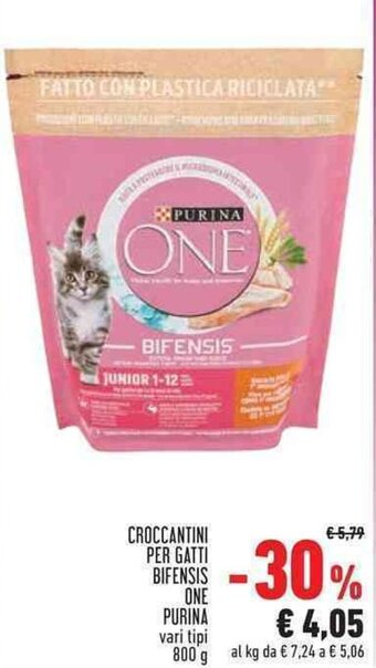 Conad CROCCANTINI PER GATTI BIFENSIS ONE PURINA vari tipi 800 g offerta